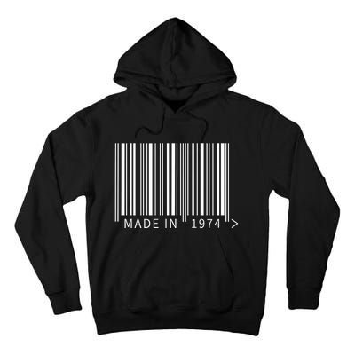 Made In 1974 Funny Barcode Design For Retail Lovers Tall Hoodie