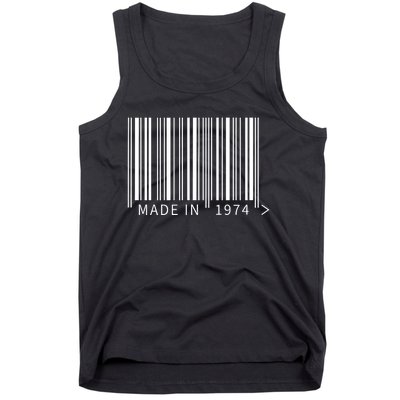 Made In 1974 Funny Barcode Design For Retail Lovers Tank Top