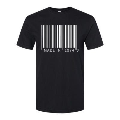 Made In 1974 Funny Barcode Design For Retail Lovers Softstyle CVC T-Shirt