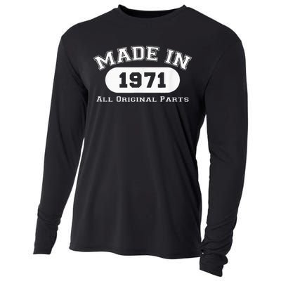 Made In 1971 All Original Parts Funny 51st Birthday Gift Cooling Performance Long Sleeve Crew