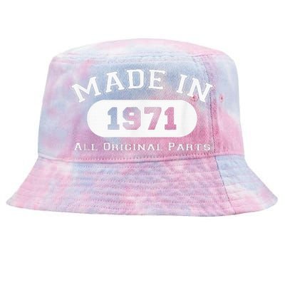 Made In 1971 All Original Parts Funny 51st Birthday Gift Tie-Dyed Bucket Hat