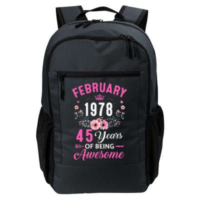 Made In 1978 45 Years Old February 45Th Birthday Women Daily Commute Backpack