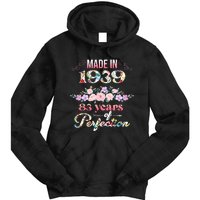 Made In 1939 Floral 83rd Birthday Gift Tie Dye Hoodie