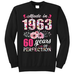 Made In 1963 Floral 60 Year Old 60th Birthday Gifts Tall Sweatshirt