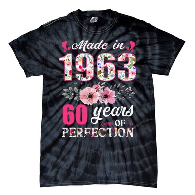 Made In 1963 Floral 60 Year Old 60th Birthday Gifts Tie-Dye T-Shirt