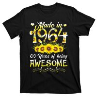 Made In 1964 Sunflower 60th Bday 60 Years Of Being Awesome T-Shirt