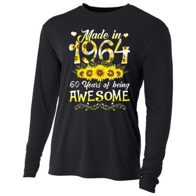 Made In 1964 Sunflower 60th Bday 60 Years Of Being Awesome Cooling Performance Long Sleeve Crew