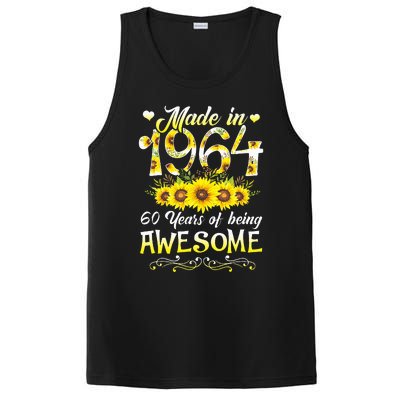 Made In 1964 Sunflower 60th Bday 60 Years Of Being Awesome PosiCharge Competitor Tank