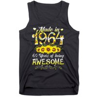 Made In 1964 Sunflower 60th Bday 60 Years Of Being Awesome Tank Top