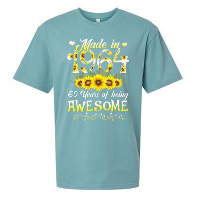 Made In 1964 Sunflower 60th Bday 60 Years Of Being Awesome Sueded Cloud Jersey T-Shirt