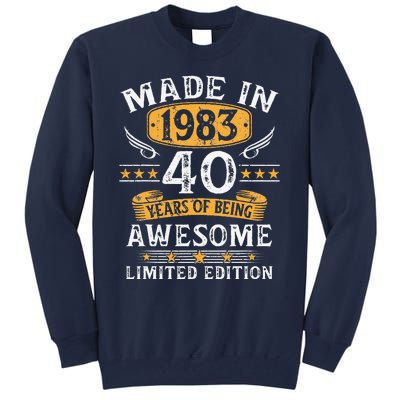 Made In 1983 40 Years Old Gifts 40th Birthday Gift For Tall Sweatshirt