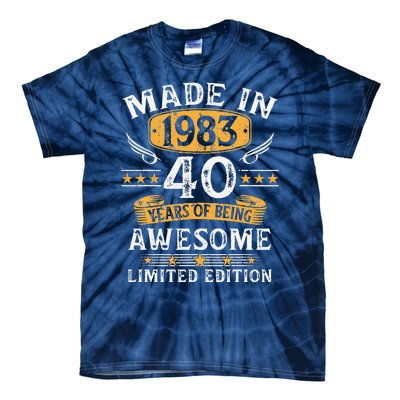 Made In 1983 40 Years Old Gifts 40th Birthday Gift For Tie-Dye T-Shirt