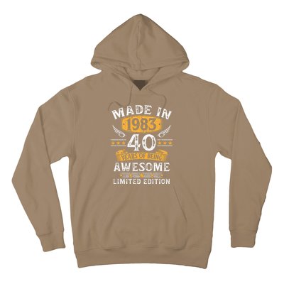 Made In 1983 40 Years Old Gifts 40th Birthday Gift For Hoodie