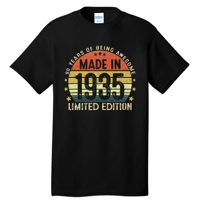 Made In 1935 Limited Edition 90th Birthday 90 Year Old Gifts Tall T-Shirt