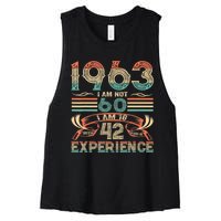 Made In 1963 I Am Not 60 I'm 18 With 42 Year Of Experience Women's Racerback Cropped Tank