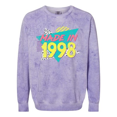 Made In 1998 Retro Vintage 26th Birthday Colorblast Crewneck Sweatshirt