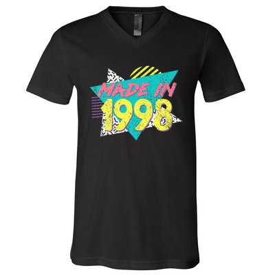 Made In 1998 Retro Vintage 26th Birthday V-Neck T-Shirt