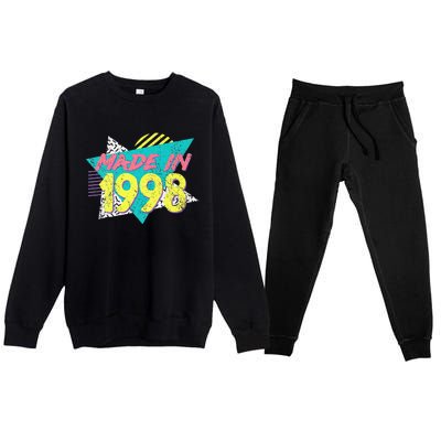 Made In 1998 Retro Vintage 26th Birthday Premium Crewneck Sweatsuit Set