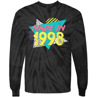 Made In 1998 Retro Vintage 26th Birthday Tie-Dye Long Sleeve Shirt