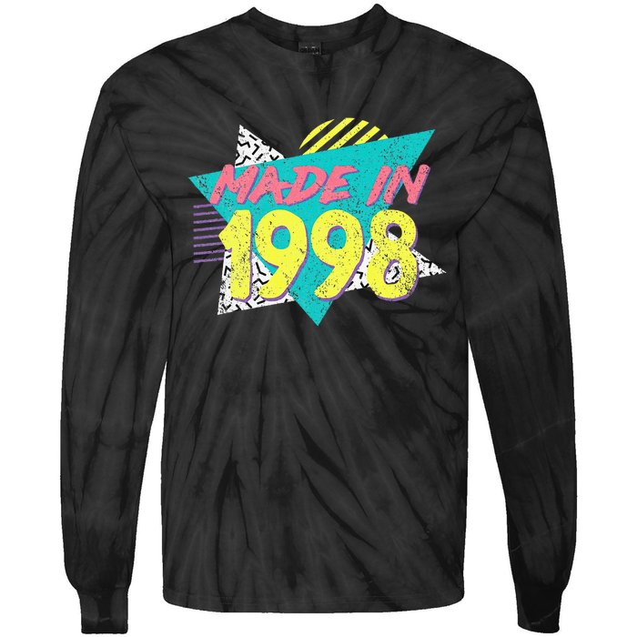 Made In 1998 Retro Vintage 26th Birthday Tie-Dye Long Sleeve Shirt