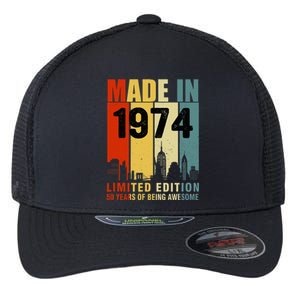 Made In 1974 Limited Edition 50 Years Of Being Awesome Flexfit Unipanel Trucker Cap