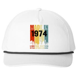 Made In 1974 Limited Edition 50 Years Of Being Awesome Snapback Five-Panel Rope Hat