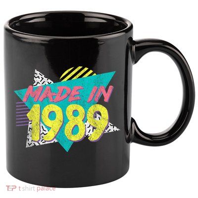 Made In 1989 Retro Vintage 34th Birthday 11oz C Handle Ceramic Mug
