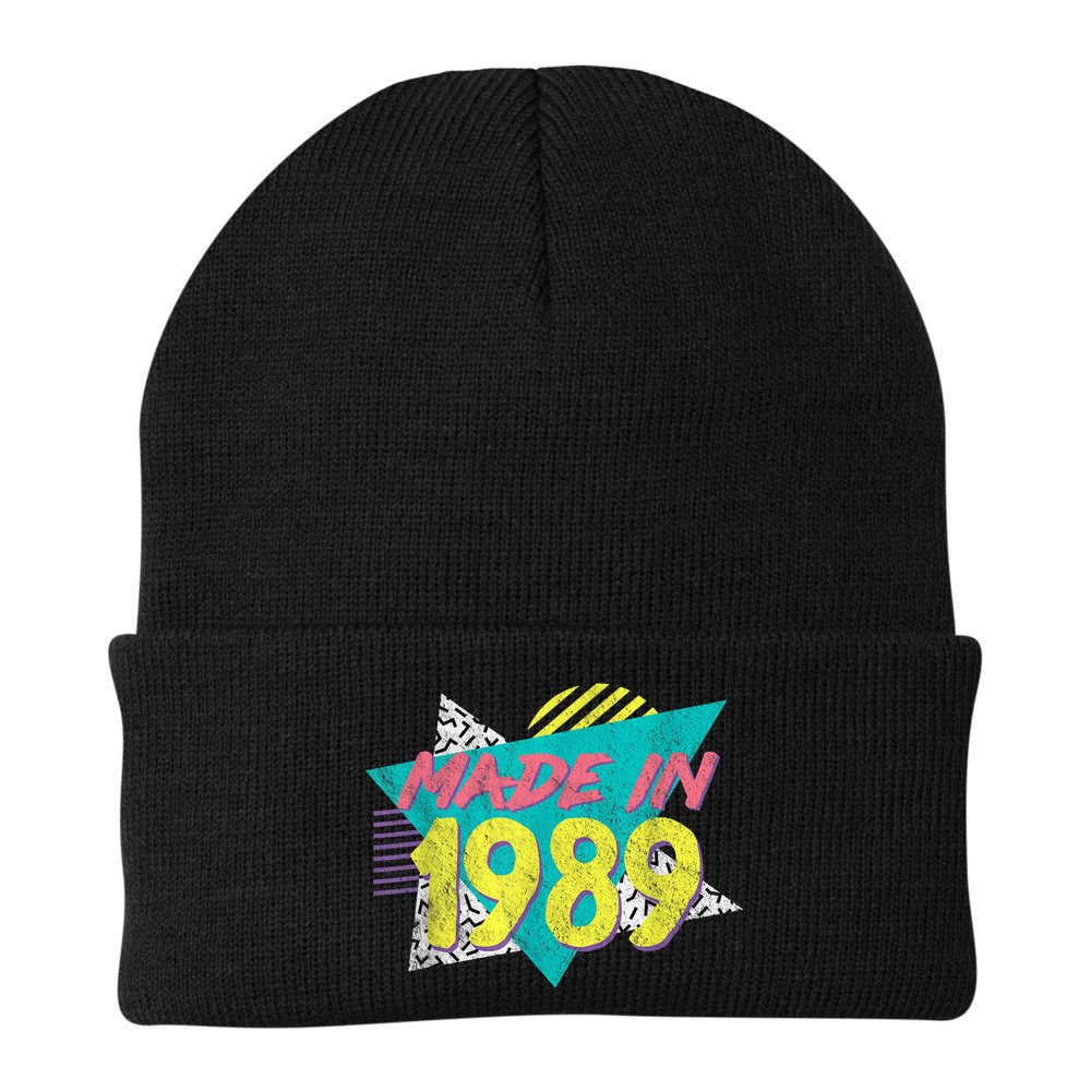Made In 1989 Retro Vintage 34th Birthday Beanie