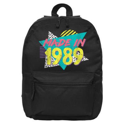Made In 1989 Retro Vintage 34th Birthday 16 in Basic Backpack