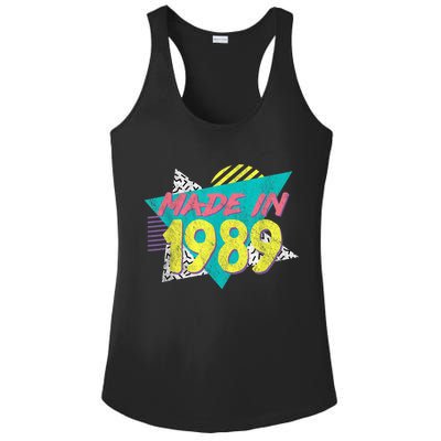 Made In 1989 Retro Vintage 34th Birthday Ladies PosiCharge Competitor Racerback Tank