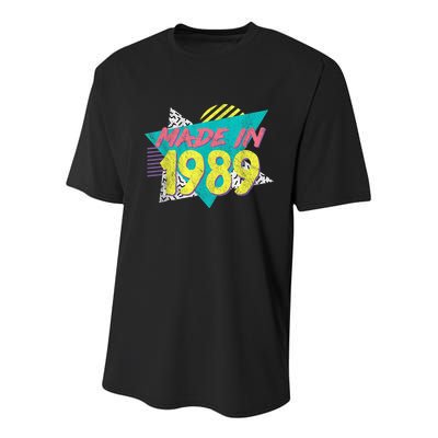 Made In 1989 Retro Vintage 34th Birthday Youth Performance Sprint T-Shirt