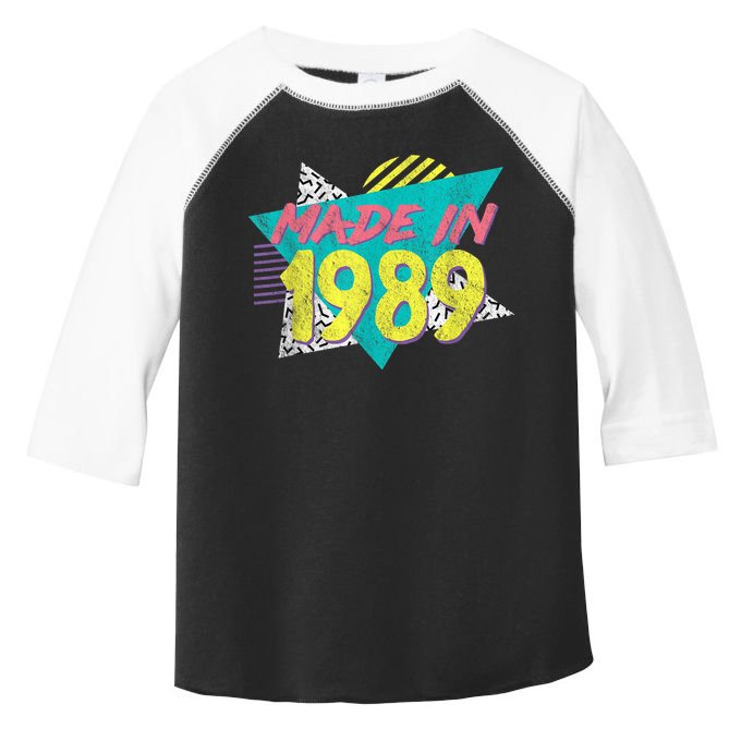 Made In 1989 Retro Vintage 34th Birthday Toddler Fine Jersey T-Shirt