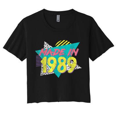 Made In 1989 Retro Vintage 34th Birthday Crop Top