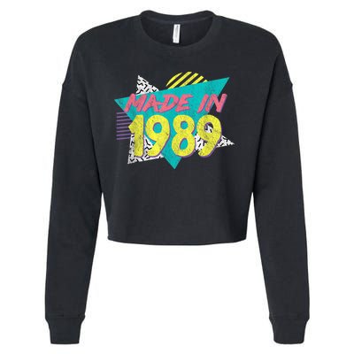 Made In 1989 Retro Vintage 34th Birthday Cropped Pullover Crew