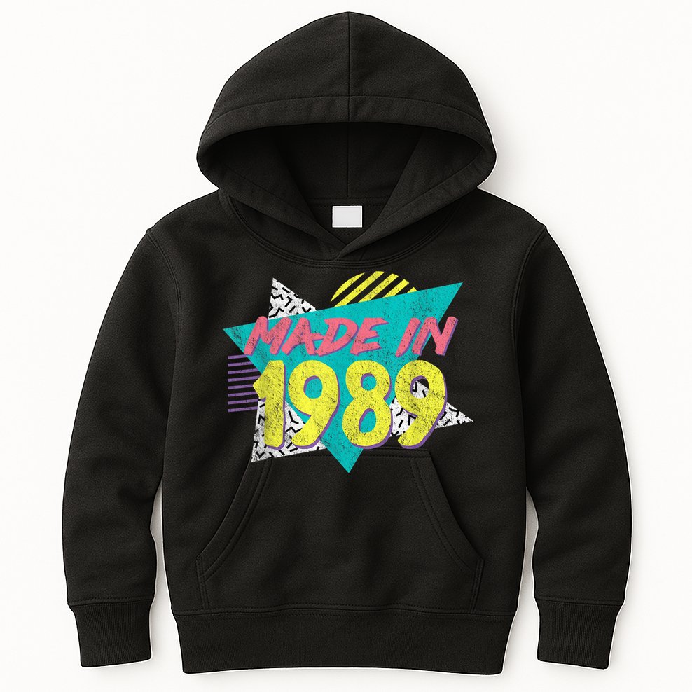 Made In 1989 Retro Vintage 34th Birthday Kids Hoodie