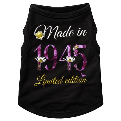 Made In 1945 - 80 Year Old Floral 1945 80th Birthday Doggie Tank