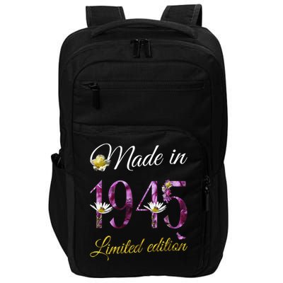 Made In 1945 - 80 Year Old Floral 1945 80th Birthday Impact Tech Backpack