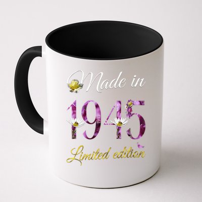 Made In 1945 - 80 Year Old Floral 1945 80th Birthday Mug