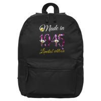 Made In 1945 - 80 Year Old Floral 1945 80th Birthday 16 in Basic Backpack