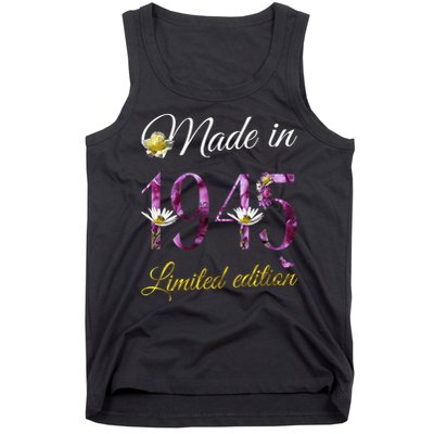 Made In 1945 - 80 Year Old Floral 1945 80th Birthday Tank Top