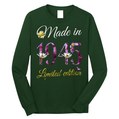 Made In 1945 - 80 Year Old Floral 1945 80th Birthday Long Sleeve Shirt