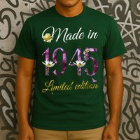 Made In 1945 - 80 Year Old Floral 1945 80th Birthday T-Shirt
