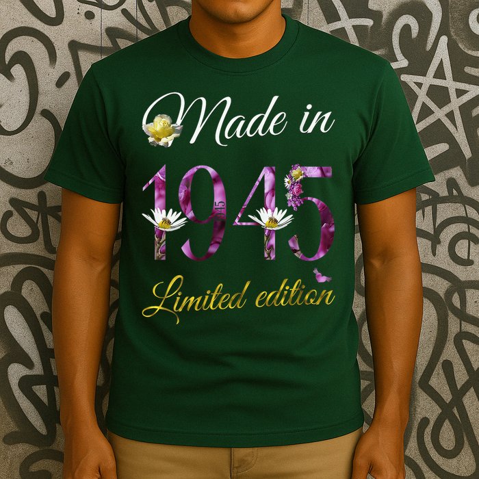 Made In 1945 - 80 Year Old Floral 1945 80th Birthday T-Shirt