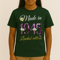 Made In 1945 - 80 Year Old Floral 1945 80th Birthday T-Shirt