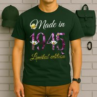 Made In 1945 - 80 Year Old Floral 1945 80th Birthday T-Shirt