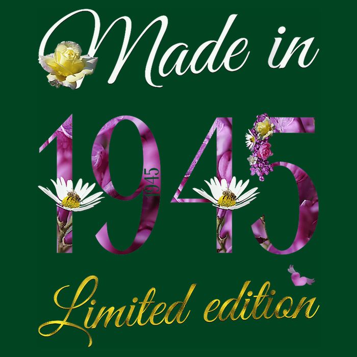 Made In 1945 - 80 Year Old Floral 1945 80th Birthday T-Shirt
