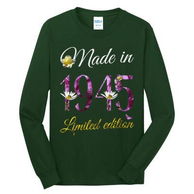 Made In 1945 - 80 Year Old Floral 1945 80th Birthday Tall Long Sleeve T-Shirt