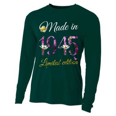 Made In 1945 - 80 Year Old Floral 1945 80th Birthday Cooling Performance Long Sleeve Crew