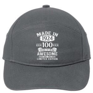 Made In 1924 100 Years Of Being Awesome Limited Edition 100th Birthday 7-Panel Snapback Hat