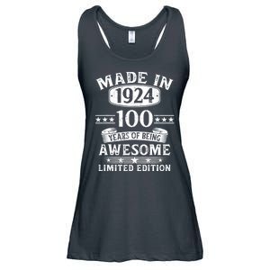 Made In 1924 100 Years Of Being Awesome Limited Edition 100th Birthday Ladies Essential Flowy Tank